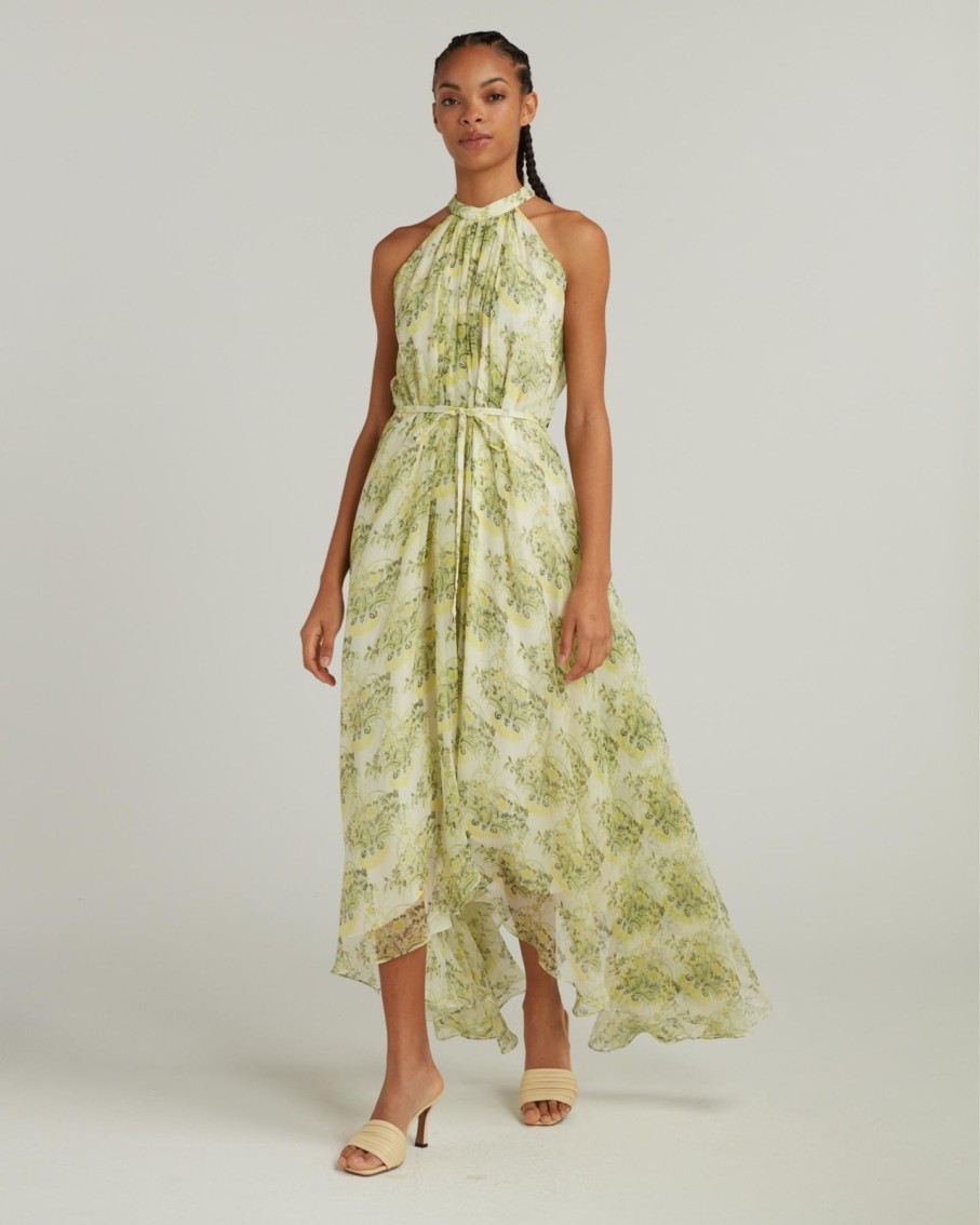 Women Saloni Dresses | Saloni Irinia Dress Terrarium Lemon