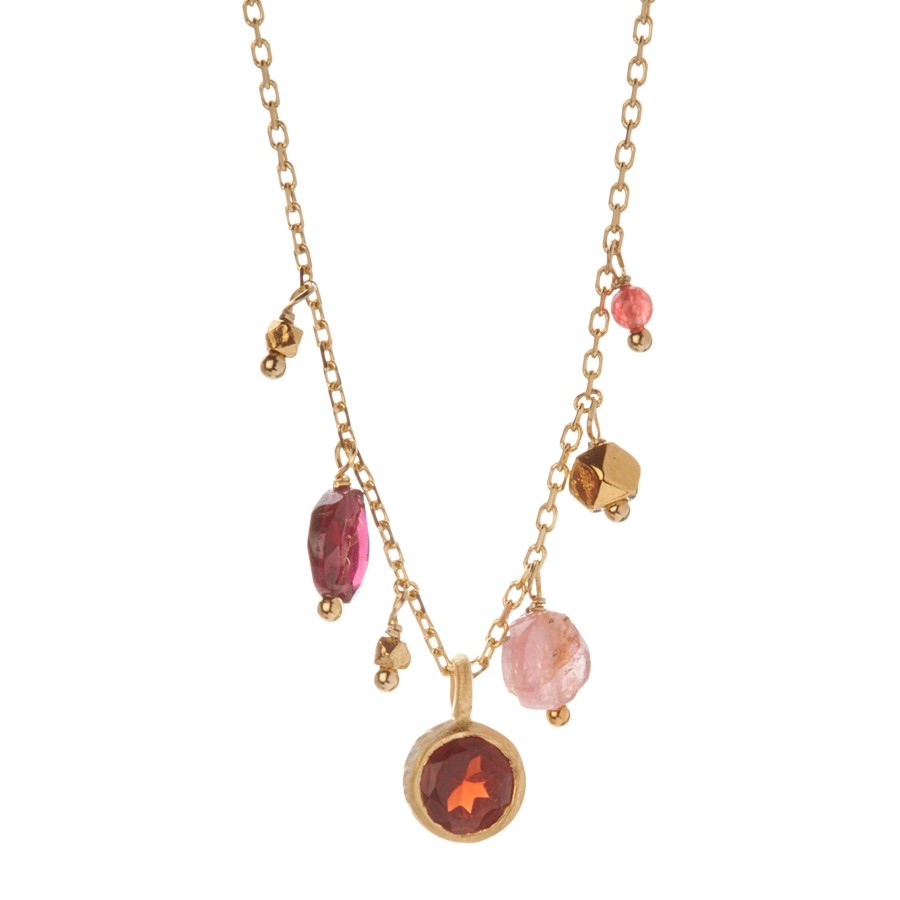 Women 5 Octobre Jewelry | 5 Octobre Loop Tourmaline Rose Necklace