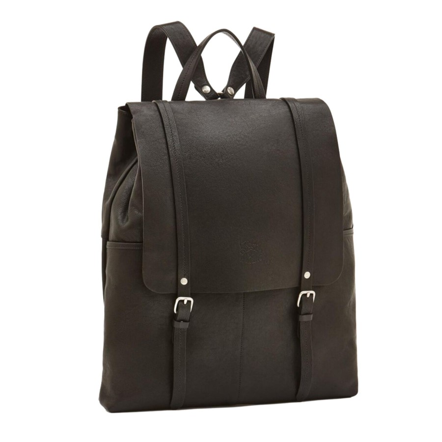 Women Il Bisonte Bags | Il Bisonte Trappola Backpack Black