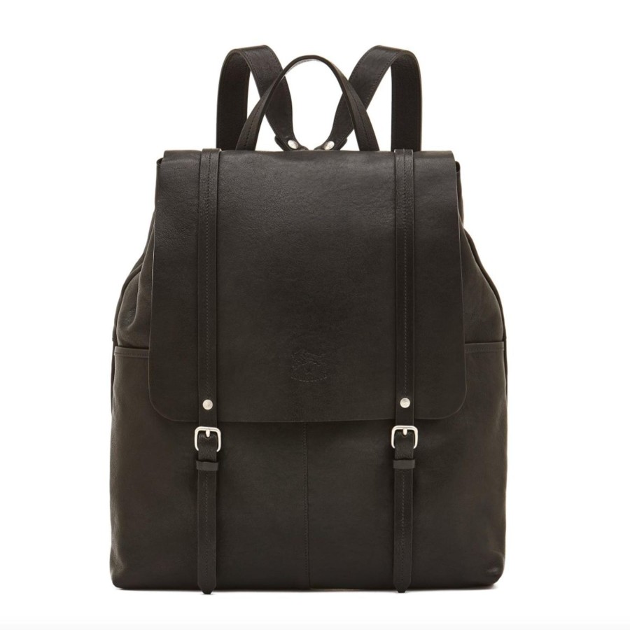 Women Il Bisonte Bags | Il Bisonte Trappola Backpack Black