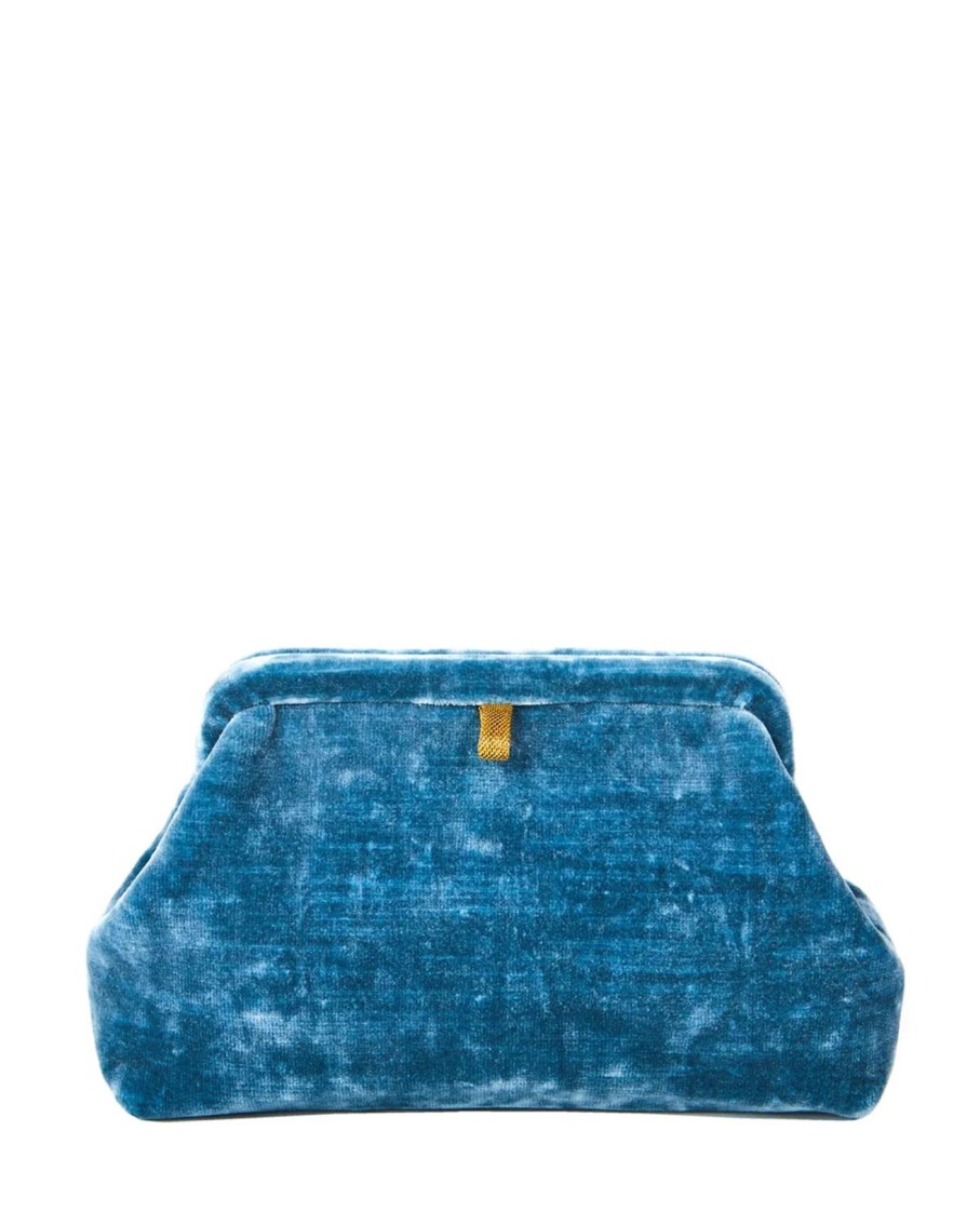 Women Marian Paquette Bags | Marian Paquette Liette Velvet Clutch Teal