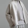 Women Evam Eva Outerwear | Evam Eva Wool Tweed Short Coat Ivory