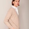 Women Organic by John Patrick Sweaters | Organic By John Patrick Ada V Neck 100% Undyed Cashmere Birch