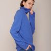 Women Organic by John Patrick Sweaters | Organic By John Patrick Cashmere Funnel Neck Pullover Lapis