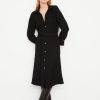 Women Vince Dresses | Vince Belted Long Sleeve Shirt Dress Black