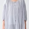 Women Pas De Calais Shirts & Tops | Wildflower Emboridery Gathered Blouse Blue