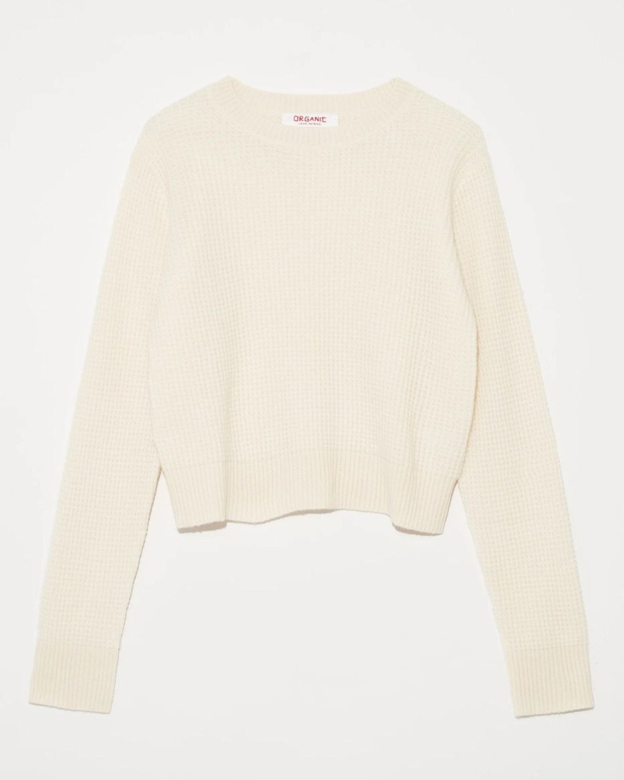 Women Organic by John Patrick Sweaters | Organic By John Patrick Cora Cashmere Thermal Pullover Ivory