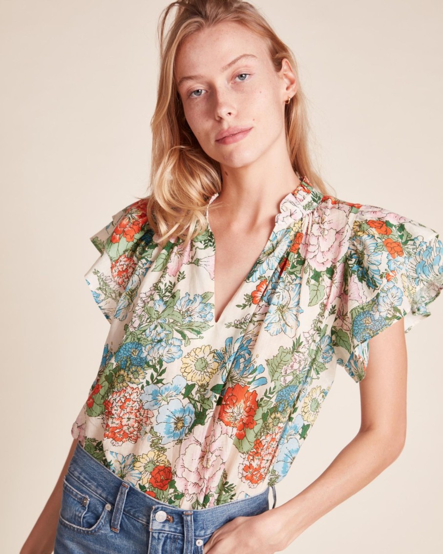 Women Trovata Shirts & Tops | Trovata Clover Blouse Vintage Courtyard