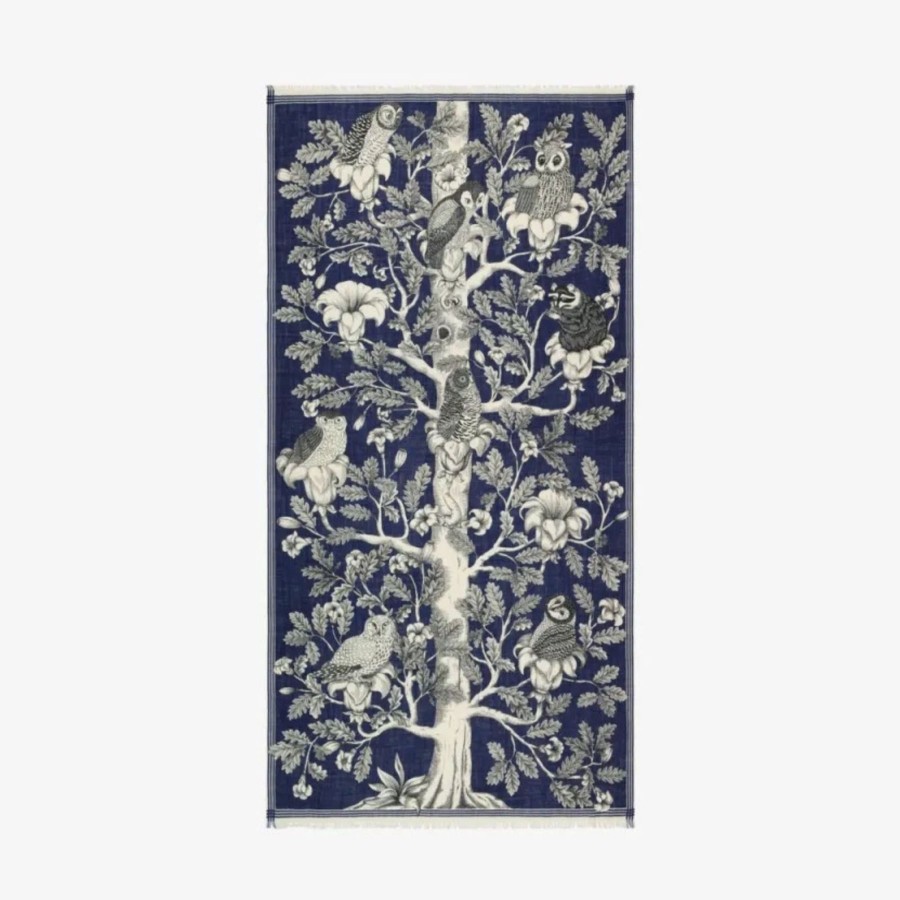 Women Inoui Editions Scarves | Inoui Editions Scarf 100 Archimede Navy