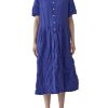 Women Pas De Calais Dresses | Pas De Calais Natural Wine Dye Dress Blue