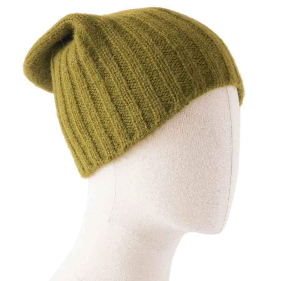 Women Meg Cohen Hats | Meg Cohen Alpaca Hand Knit Flat Hat Avocado