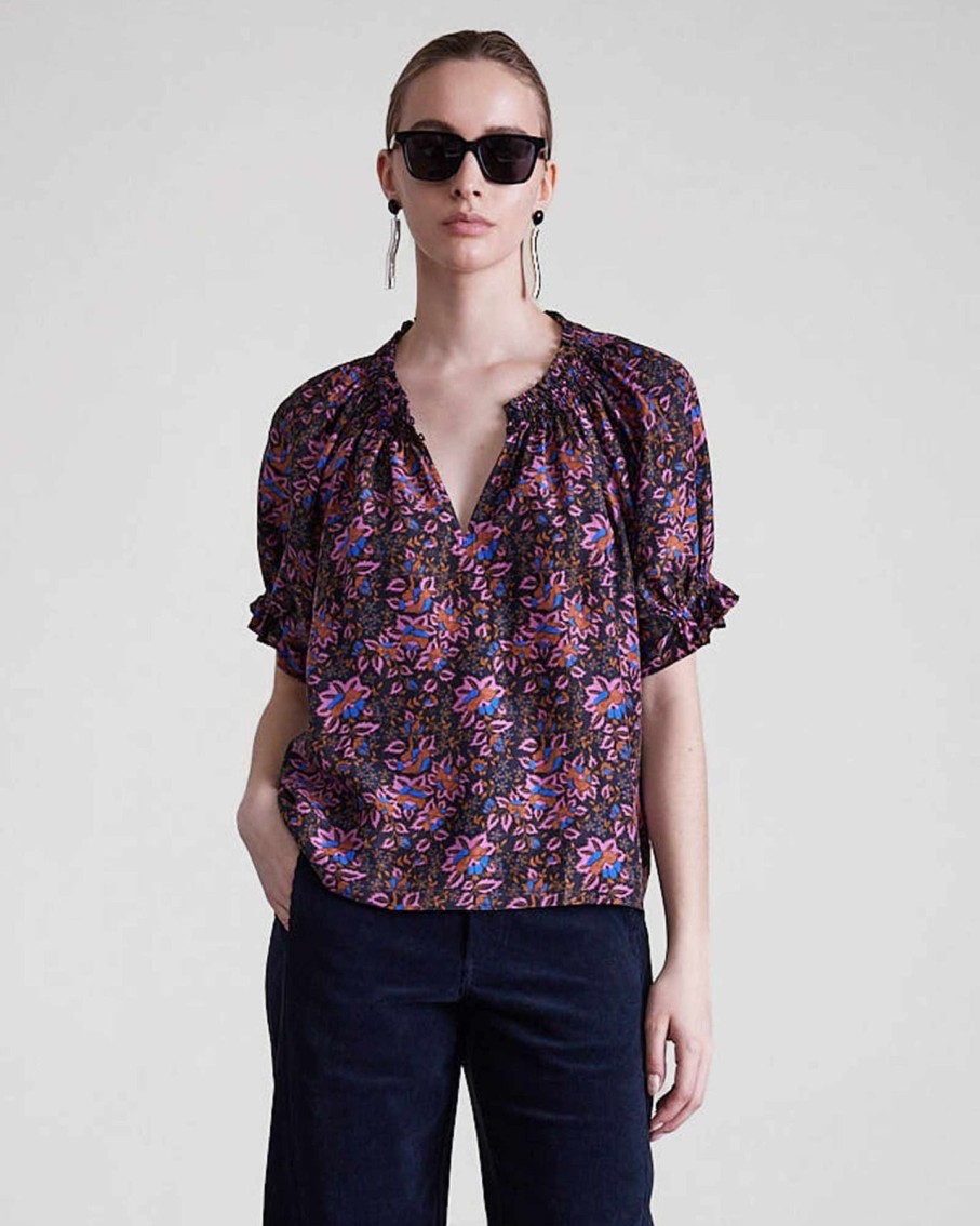 Women Apiece Apart Shirts & Tops | Apiece Apart Kasin Top Folk Foliage