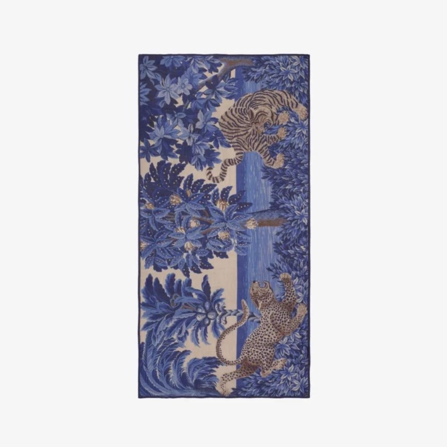 Women Inoui Editions Scarves | Inoui Editions Scarf 100 Chatou Winter Blue