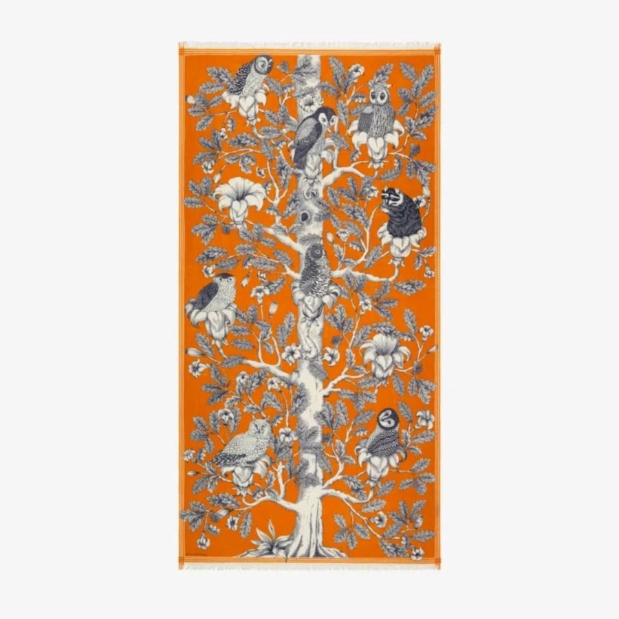 Women Inoui Editions Scarves | Inoui Editions Scarf 100 Archimede Orange