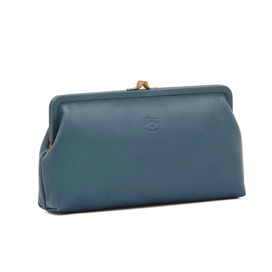 Women Il Bisonte Bags | Il Bisonte Manuela Clutch Bag Blue Denim