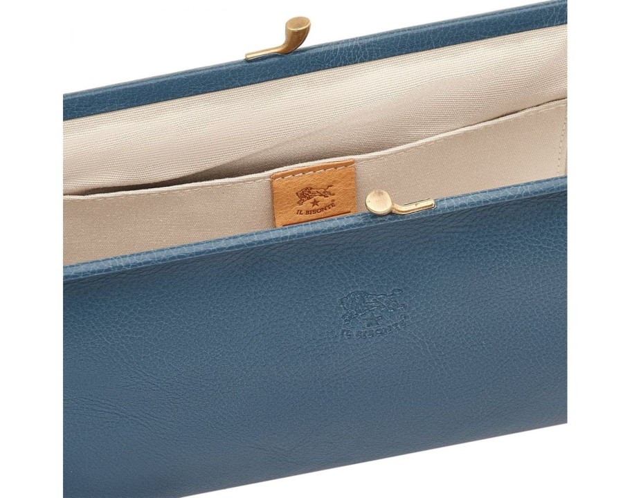 Women Il Bisonte Bags | Il Bisonte Manuela Clutch Bag Blue Denim