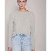 Women Organic by John Patrick Sweaters | Organic By John Patrick Cora Cashmere Thermal Pullover Grey Melange