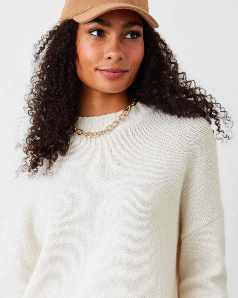 Women Not Monday Sweaters | Not Monday Mila Crewneck - Ivory