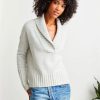 Women Not Monday Sweaters | Not Monday Shawl Neck Light Grey