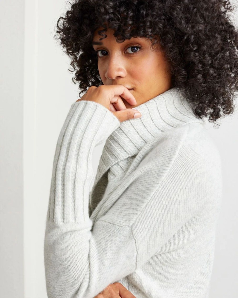 Women Not Monday Sweaters | Not Monday Shawl Neck Light Grey