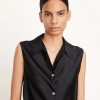 Women Vince Shirts & Tops | Vince Sleeveless Bias Shirt Black