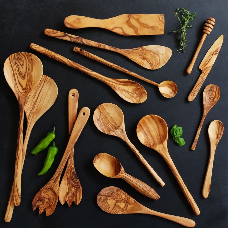 Home Natural Olive Wood | Olive Wood Tasting Spoon