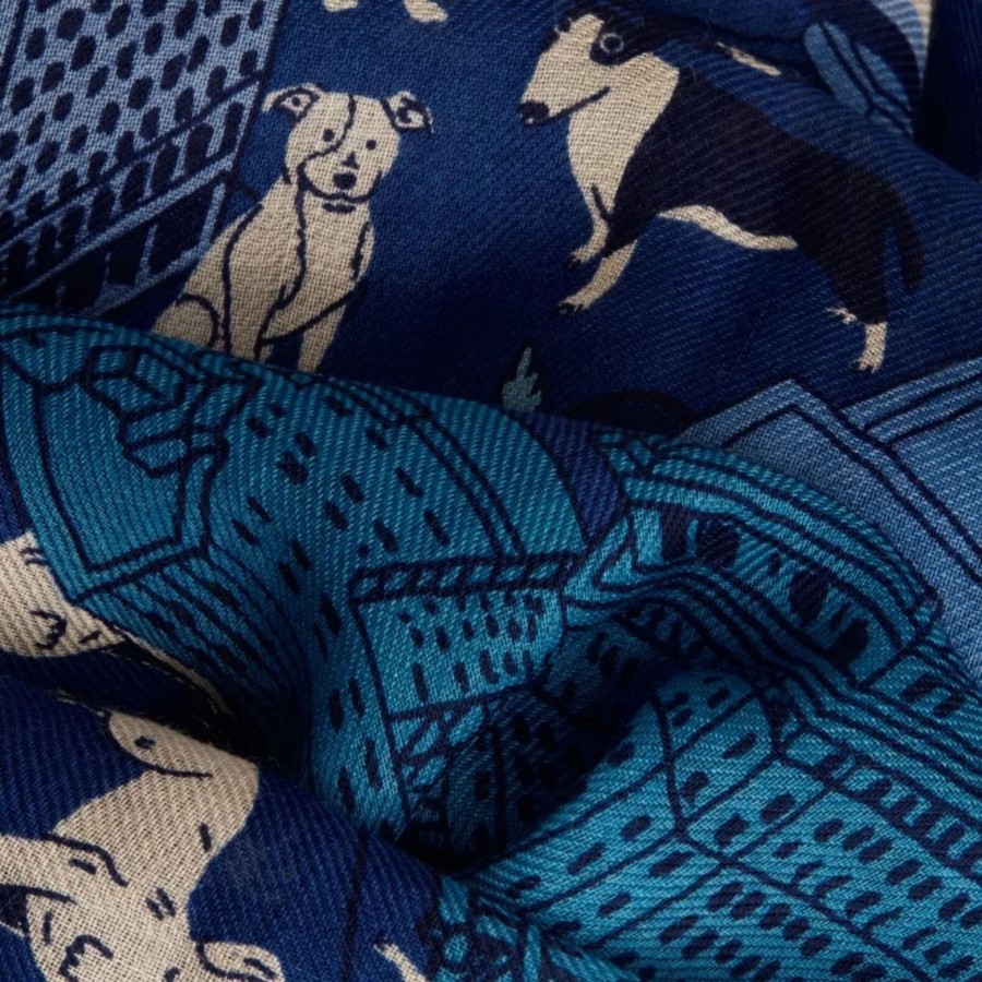 Women Inoui Editions Scarves | Inoui Editions Square 100 Central Park Blue