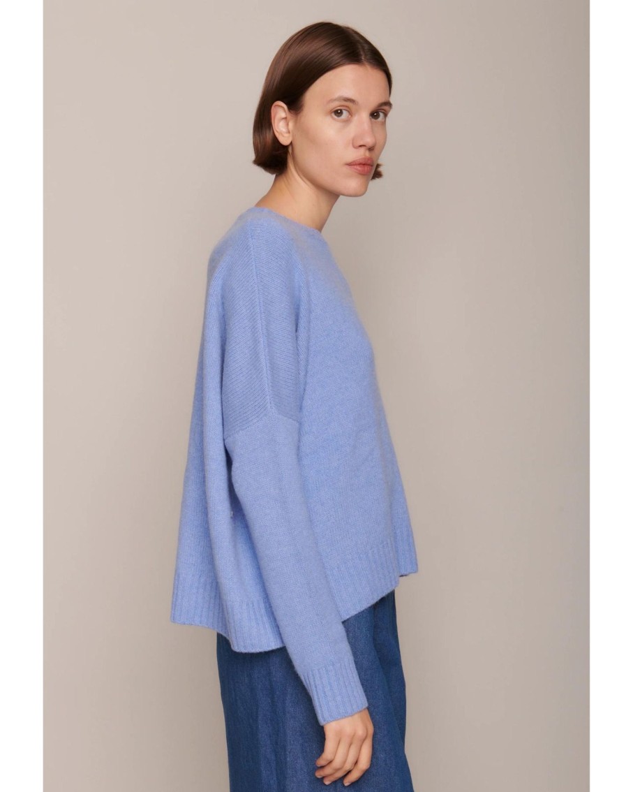 Women Organic by John Patrick Sweaters | Organic By John Patrick Cashmere Wide Pullover Cornflower