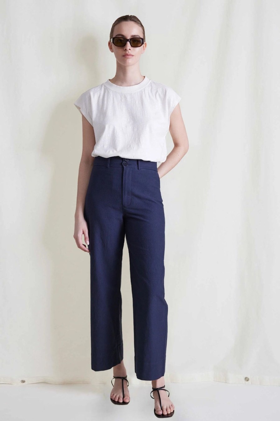 Women Apiece Apart Pants | Apiece Apart Classic Merida Pant Navy