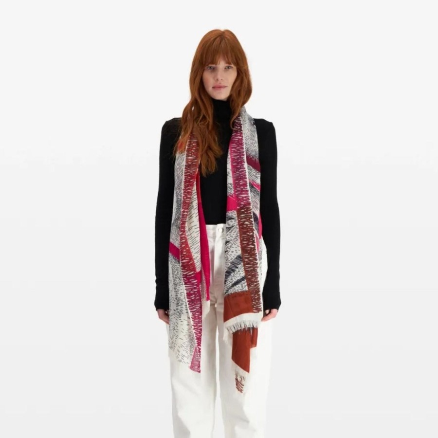 Women Inoui Editions Scarves | Inoui Editions Scarf 70 Freres Pink