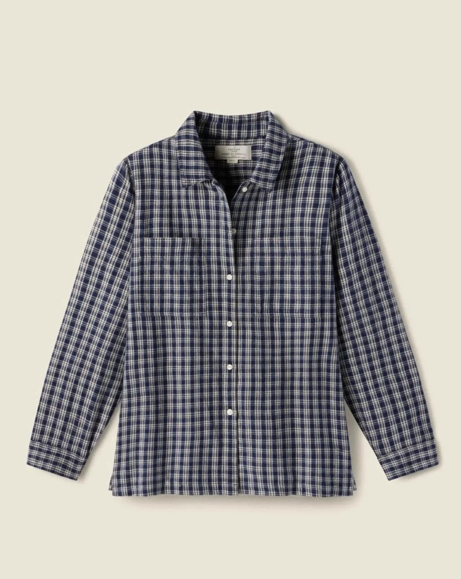 Women Trovata Sweaters | Trovata India Shirt Jacket Armada Plaid