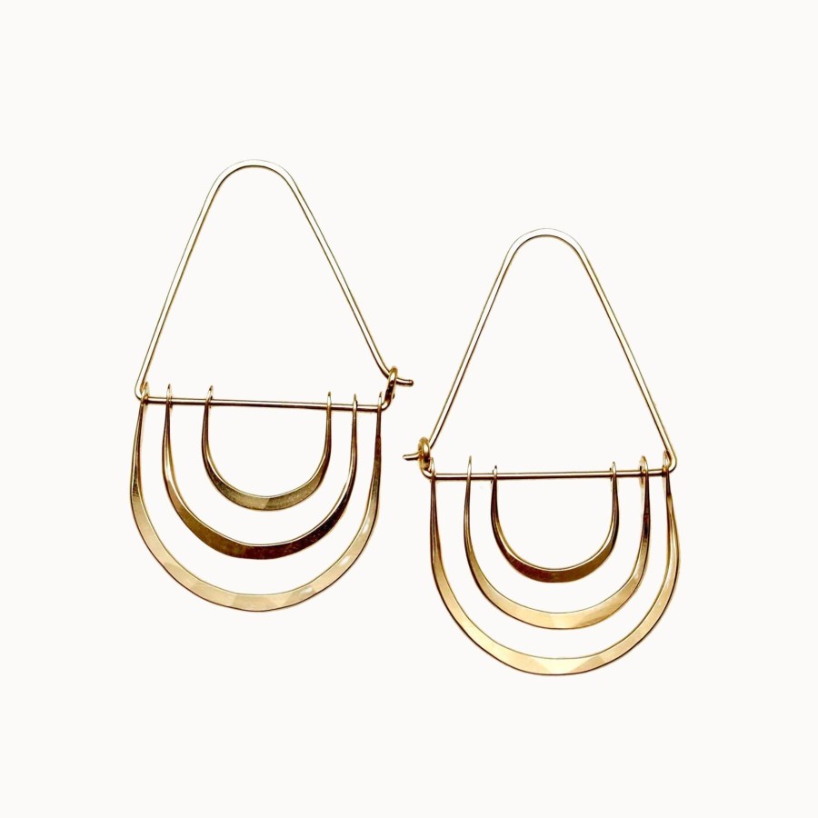 Women Carolyn Keys Jewelry | Carolyn Keys Triple Arc Hoops Gold Filled