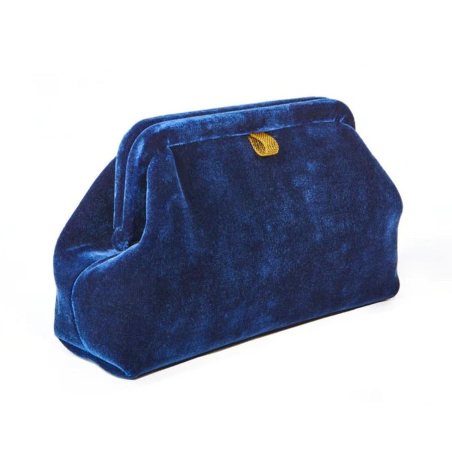 Women Marian Paquette Bags | Marian Paquette Liette Velvet Clutch Navy Blue