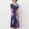 Women Raquel Allegra Dresses | Raquel Allegra Flutter Maxi Dress Cosmic Eggplant