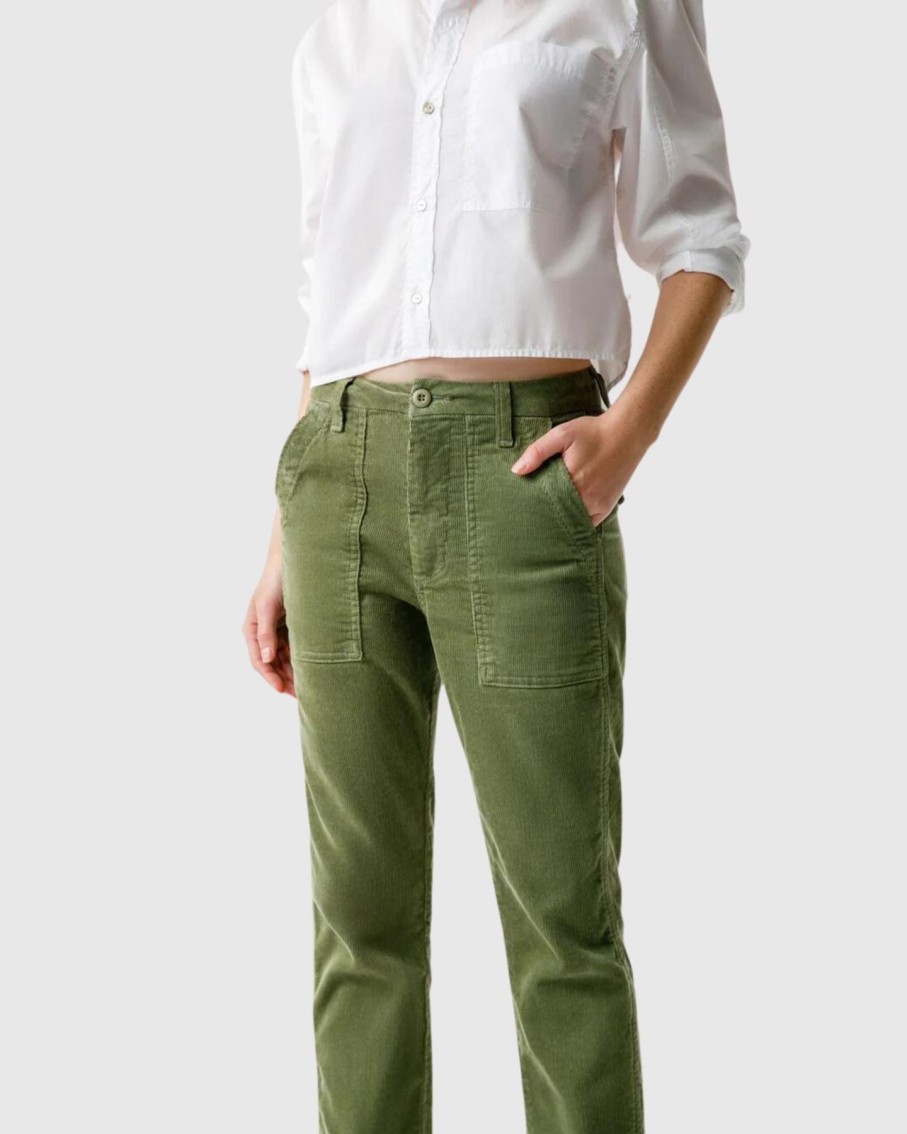 Women AMO Pants | Amo Corduroy Easy Army Trouser Tea Leaf