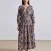 Women Apiece Apart Dresses | Apiece Apart La Ventura Maxi Dress Folk Foliage Light