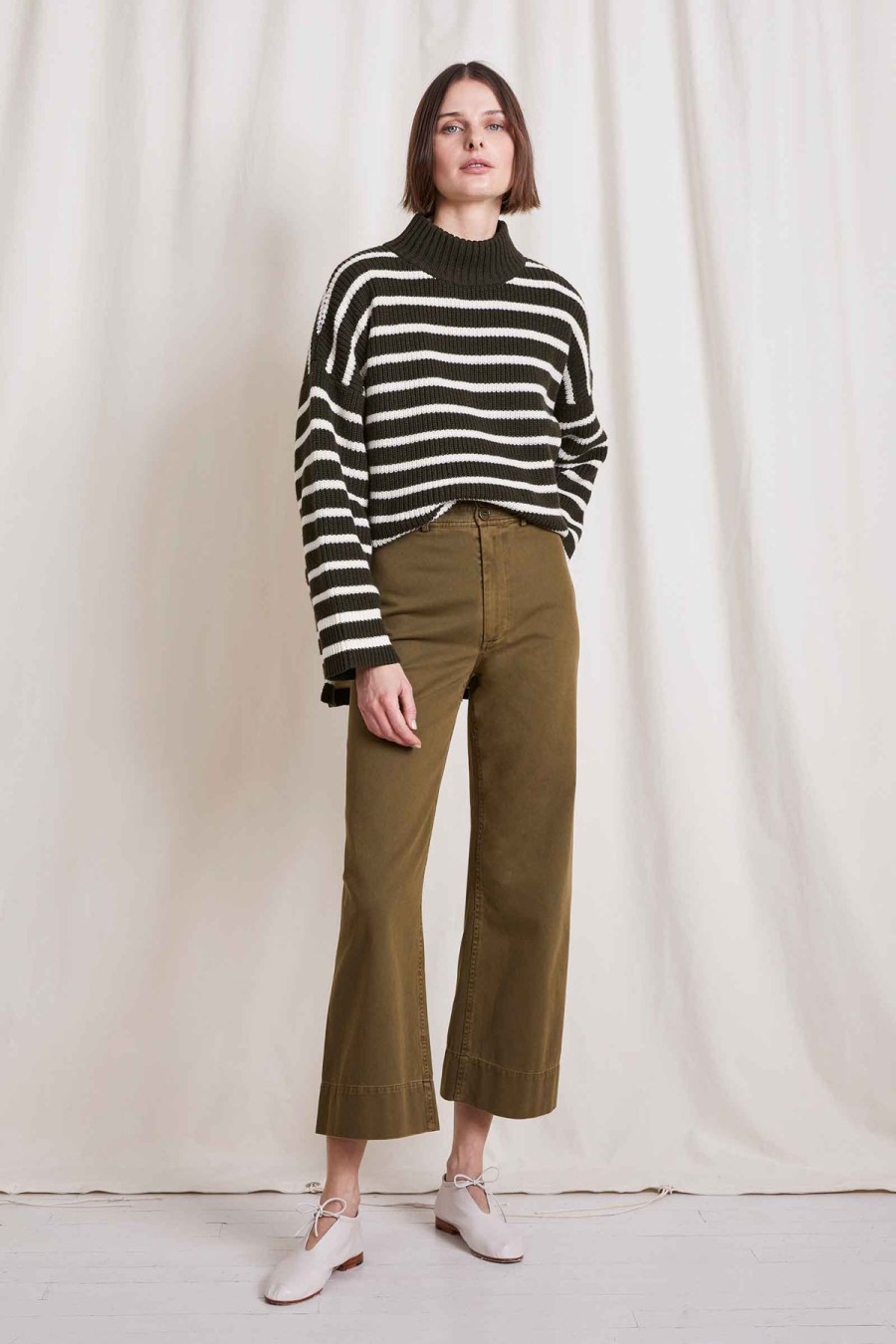 Women Apiece Apart Pants | Apiece Apart Chino Merida Pant Olive