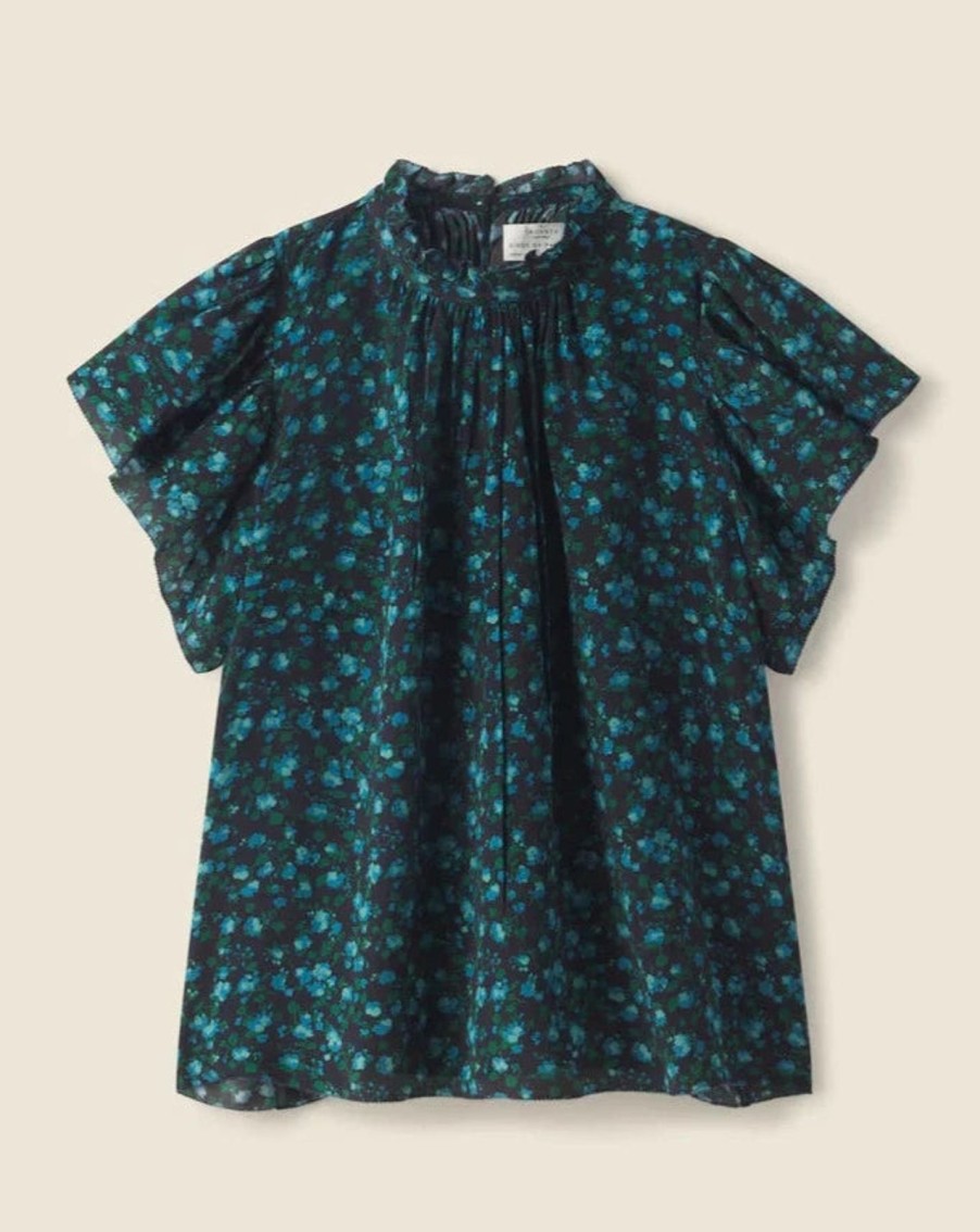 Women Trovata Shirts & Tops | Trovata Carla Blue Larkspur