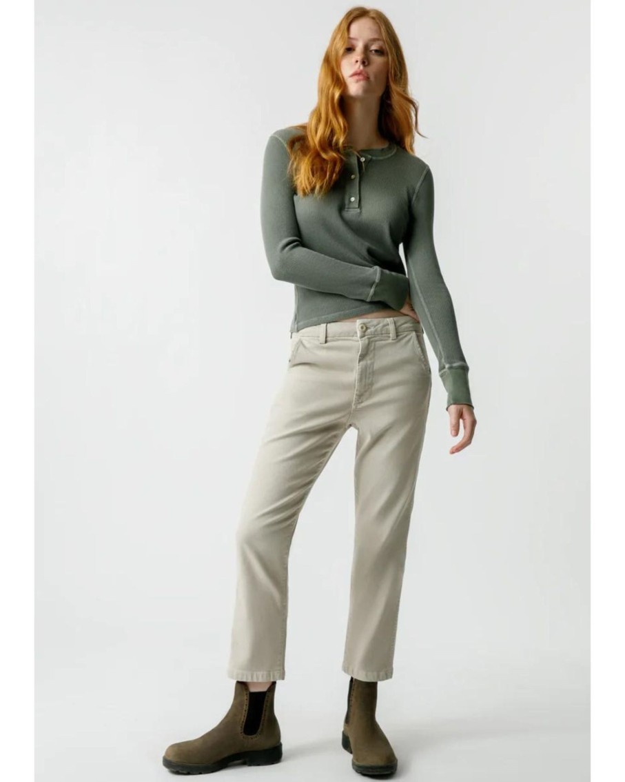 Women AMO Pants | Amo Easy Trouser Relaxed Crop Straight Pumice