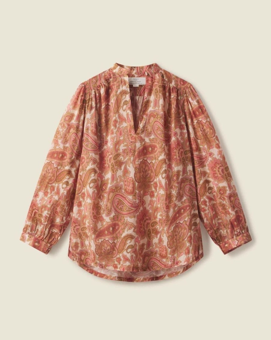 Women Trovata Shirts & Tops | Trovata Bailey Blouse Autumn Paisley