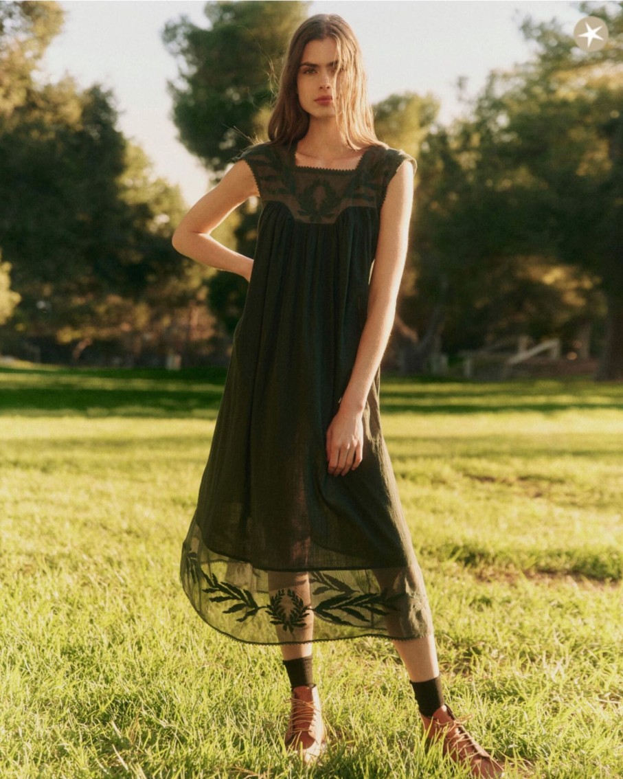 Women The Great Dresses | The Great Dawn Dress Vintage Moss