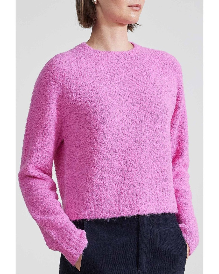 Women Apiece Apart Sweaters | Apiece Apart Liisa Textured Crop Sweater Rose