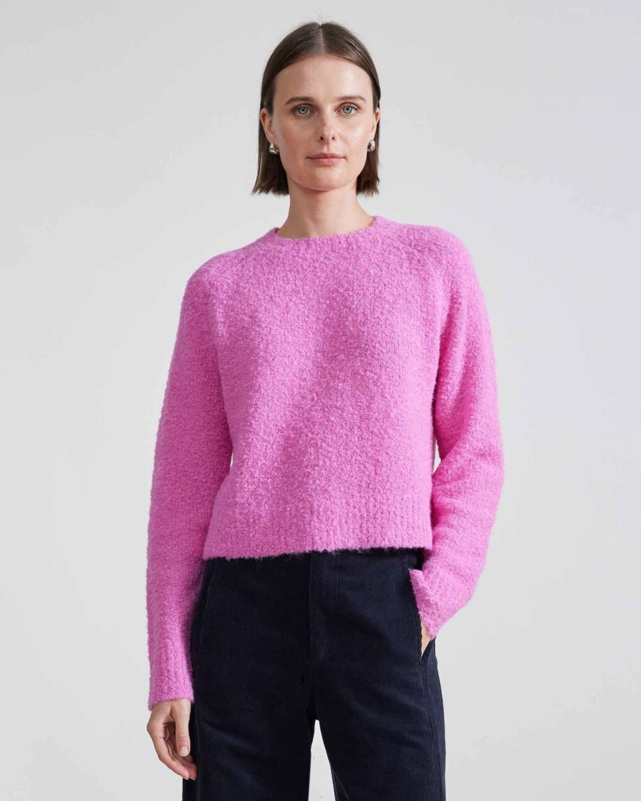 Women Apiece Apart Sweaters | Apiece Apart Liisa Textured Crop Sweater Rose