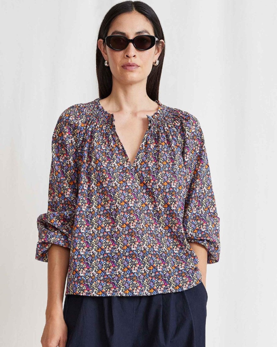 Women Apiece Apart Shirts & Tops | Apiece Apart Esparta Top Bettina Floral Multi