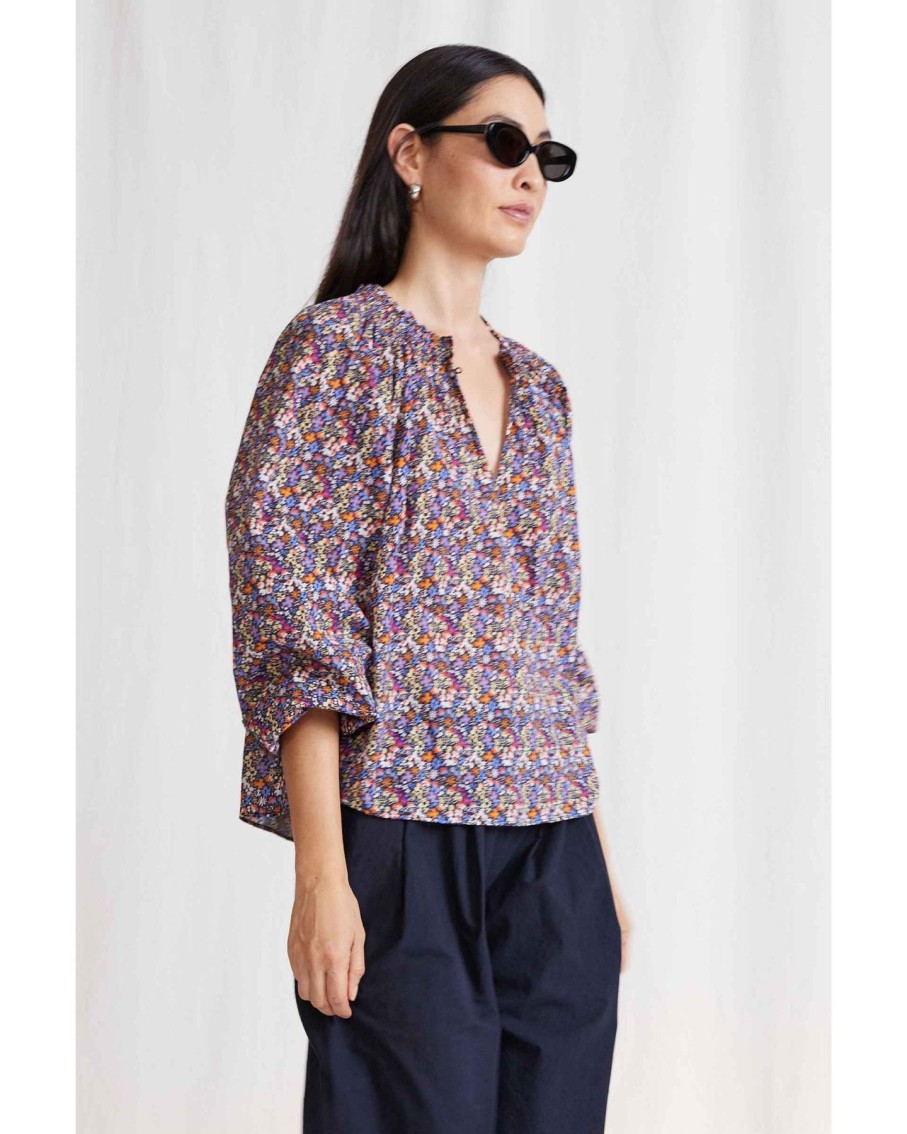 Women Apiece Apart Shirts & Tops | Apiece Apart Esparta Top Bettina Floral Multi