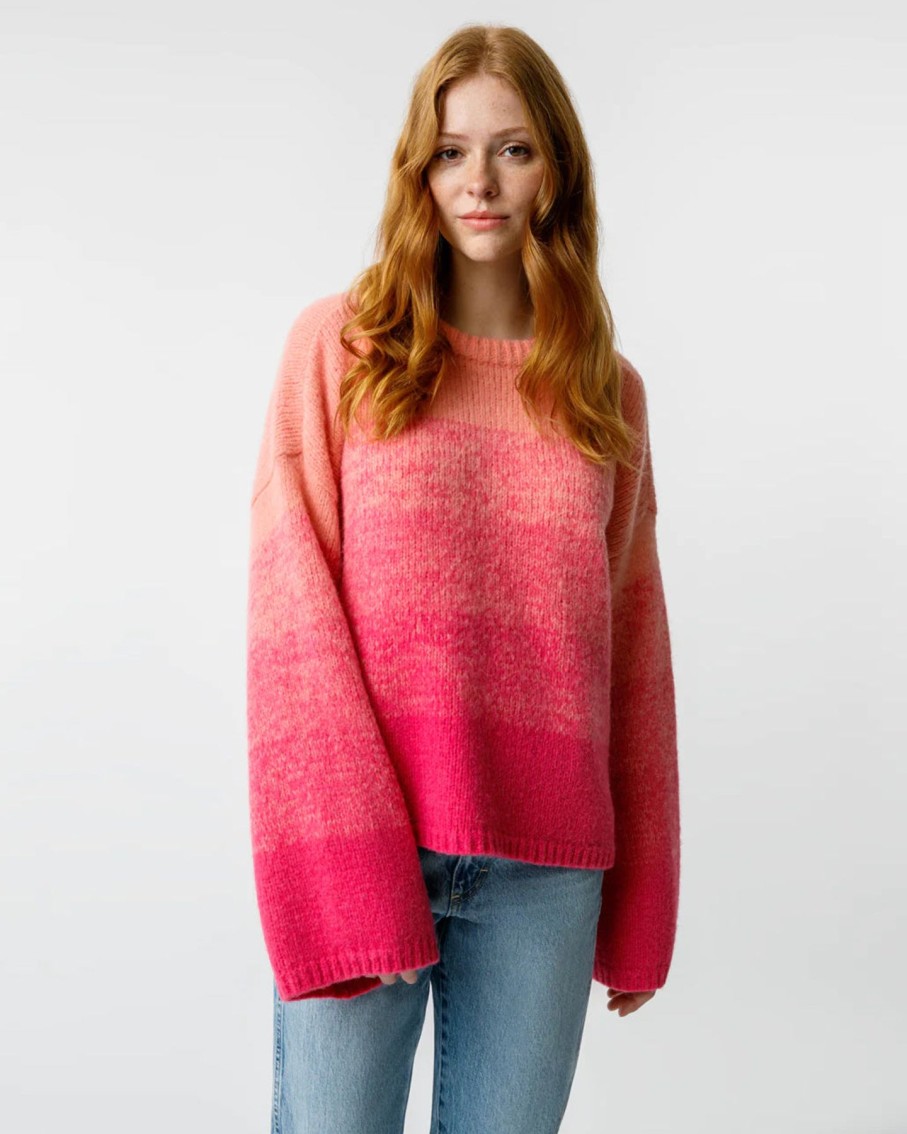 Women AMO Sweaters | Amo Aretha Tonal Sweater Carnation