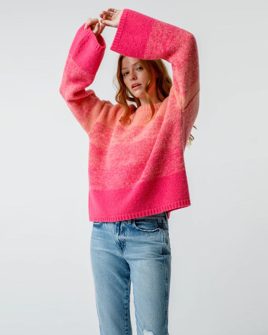 Women AMO Sweaters | Amo Aretha Tonal Sweater Carnation