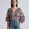 Women Apiece Apart Shirts & Tops | Apiece Apart Esparta Top Folk Foliage Light