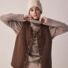 Women Amente Outerwear | Amente Wool Blended Reversible Vest Oatmeal