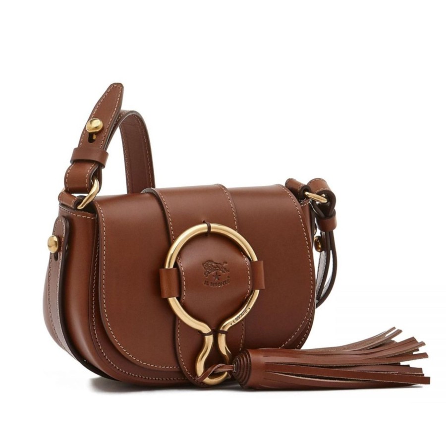 Women Il Bisonte Bags | Il Bisonte Loop Small Crossbody Bag Chocolate